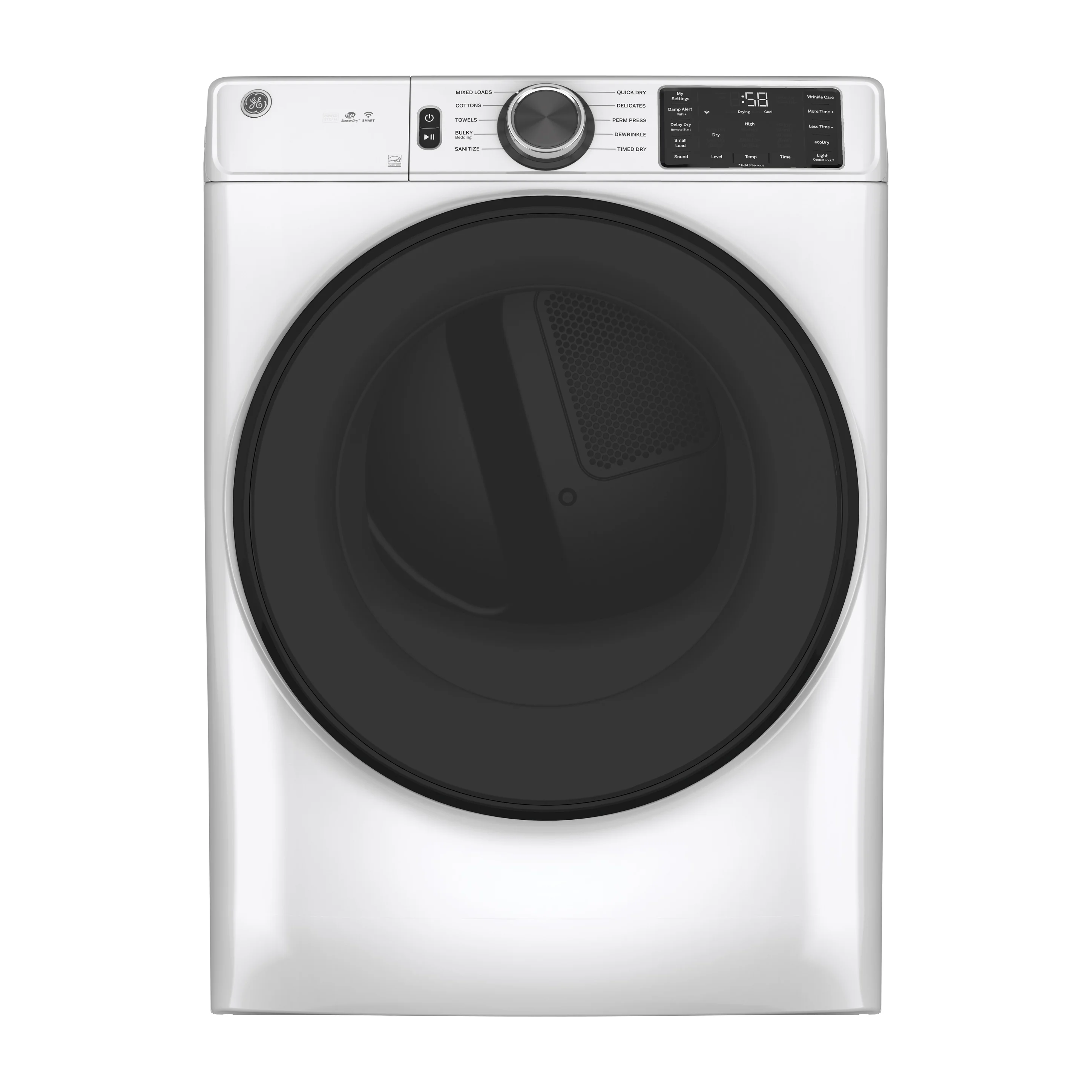 Factory Closeout GE GE® 7.8 cu. ft. Capacity Smart Front Load Electric Dryer with Sanitize Cycle