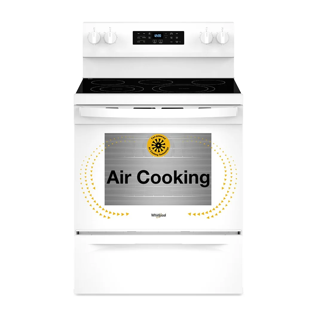 Factory Closeout Whirlpool 30-inch Energy Star Electric Range with Air Cooking Technology, No Preheat Air Fry and Air Baking and Self Clean