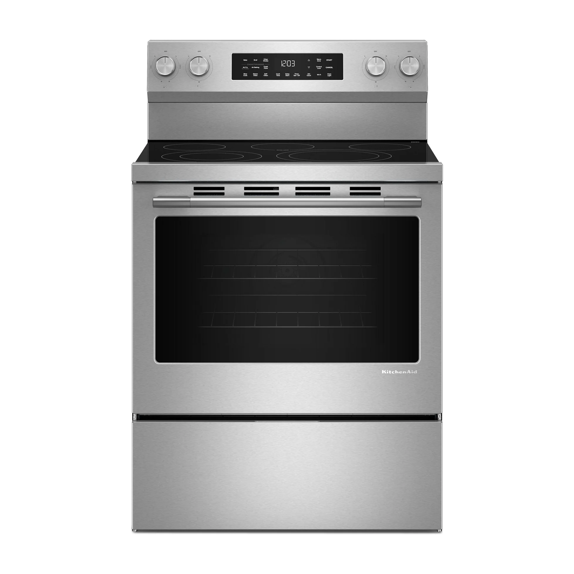 Factory Closeout KitchenAid 30-Inch 5.3 Cu. Ft. Smart Freestanding Electric Range with Convection Cooking Modes