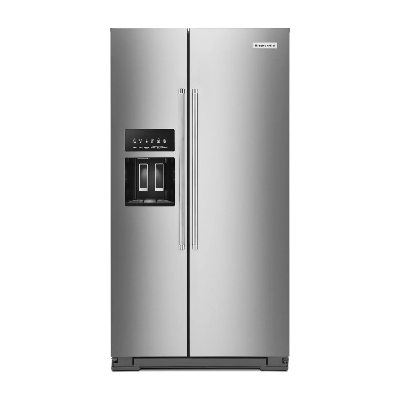 Factory Closeout KitchenAid 19.9 cu ft. Counter-Depth Side-by-Side Refrigerator with Exterior Ice and Water and PrintShield™ finish