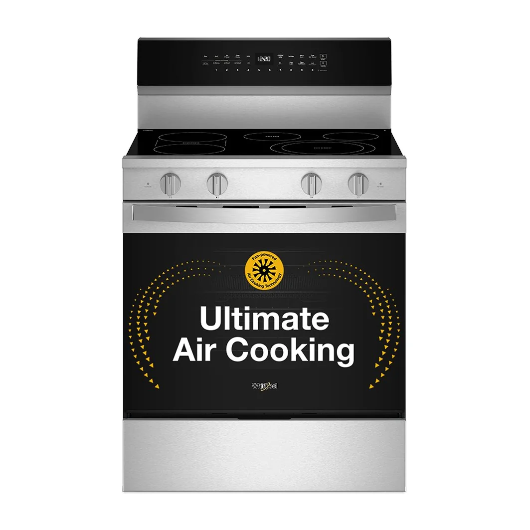 Factory Closeout Whirlpool 30-inch Electric Smart Range with Advanced Air Cooking Technology and WipeClean™ Coating