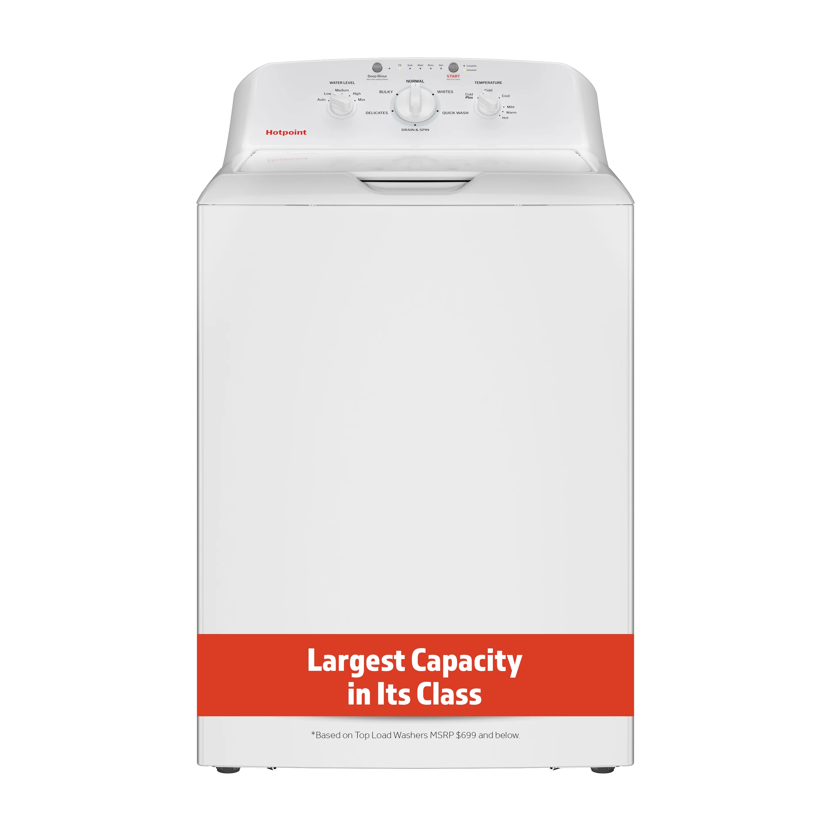 Factory Closeout Hotpoint Hotpoint® 4.0 cu. ft. Capacity Washer with Stainless Steel&nbsp;Basket,Cold&nbsp;Plus and Water Level&nbsp;Control?